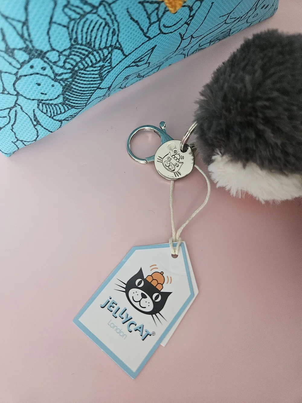 Jellycat Grey, White & Orange Penguin Plush Keyring